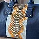 Заказать Сумочка из натуральной кожи комбинирована с кожей змеи. Chic bags. Ярмарка Мастеров. . Классическая сумка Фото №3