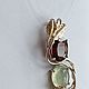 Garnet pendant hessonite and aquamarine (Transbaikalia) with a twig in 925 silver. Pendant. marusjy. My Livemaster. Фото №4