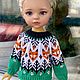 Свитер "Лисички". Одежда для кукол. MiniModa. Интернет-магазин Ярмарка Мастеров.  Фото №2