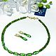 Order Necklace and earrings made of sultanite and chrome diopside. Magical Beauty Gems. Livemaster. . Necklace Фото №3