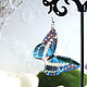 Transparent Blue Butterfly Earrings Blue White Boho Epoxy. Earrings. WonderLand. My Livemaster. Фото №5