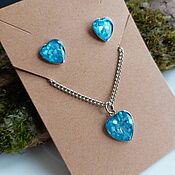 Украшения handmade. Livemaster - original item Stud earrings and pearl pendant.Pale blue.. Handmade.