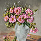 The picture is embroidered with ribbons 'Rose in a grey jug', Pictures, Balashikha,  Фото №1