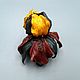 Iris ALLEN brooch made of genuine leather, Brooches, Stavropol,  Фото №1