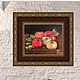 Oil painting apples and a fly red yellow brown, Pictures, St. Petersburg,  Фото №1