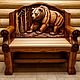 Скамейка резная. Скамья - трон. Скамейки для сада. Wood-master. Интернет-магазин Ярмарка Мастеров.  Фото №2
