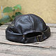 Докерская шапка бини из кожи DBH-32. Шапки. Bluggae Custom Headwear. Ярмарка Мастеров.  Фото №4