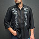 Men's linen shirt with embroidery ' Ukrainian Baroque', Mens shirts, Vinnitsa,  Фото №1