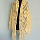 Knitted cream shawl. Shawls. vyazanaya6tu4ka. Online shopping on My Livemaster.  Фото №2
