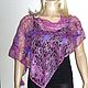 Fuchsia - Openwork poncho. Capes. crazywoolLT. Online shopping on My Livemaster.  Фото №2