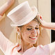 Women's top hat with veil. Color cream. Cylinder. Exclusive HATS. LANA ANISIMOVA.. Online shopping on My Livemaster.  Фото №2
