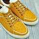 Sneakers made of genuine ostrich leather, in yellow. Training shoes. SHOES&BAGS. My Livemaster. Фото №4