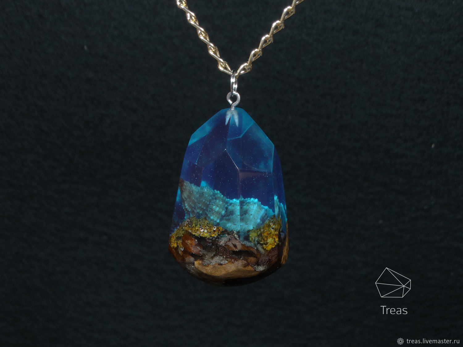 'The bottom of the sea' pendant from jewelry resin, Pendants, Mikhailovka,  Фото №1