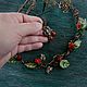 Медное колье wire wrap с бусинами Lampwork "Дыхание осени". Комплекты украшений. AYRI handmade Сумки и украшения. Ярмарка Мастеров.  Фото №5
