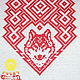 T-shirt Slavic amulet `Wolf`. 100% cotton. Cross-stitch the collar. When ordering please specify t-shirt size, optional - t-shirt color and embroidery.
