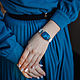 White and blue bracelet with a large stone for women, Regaliz bracelet, Cheremshanka,  Фото №1