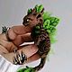 Брошь или игрушка дракон. Зелёный деревянный дракон символ 2024 года, Брошь-булавка, Краснокамск,  Фото №1
