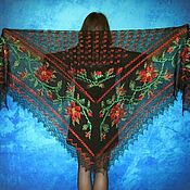 Аксессуары handmade. Livemaster - original item Black shawl, Lace Russian embroidered shawl, Bridal cape №23N. Handmade.
