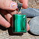 Large pendant with malachite 'Lady with a fan'. Pendants. The inspiration of nature in stones. My Livemaster. Фото №6