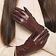 Size 7.5. Winter gloves made of genuine leather in black and bordeaux colors. Vintage gloves. Butichok from N.. My Livemaster. Фото №4