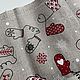 Новогодняя ткань полулен «Варежки». Ткани. Интерьерный текстиль (Tatyana). Интернет-магазин Ярмарка Мастеров.  Фото №2