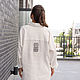 White Shirt in men's style size oversize linen with embroidery. Blouses. NATALINI. My Livemaster. Фото №6