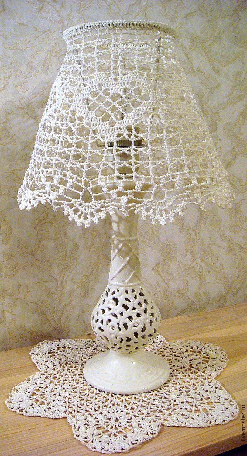 Lampshade for table lamp, crocheted – shop online on Livemaster with ...