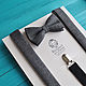 Dark grey tie Suspenders rustic Clint Eastwood, Butterflies, Moscow,  Фото №1