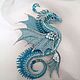 Brooch dragon 'Sea butterfly'. Sea Blue, Brooches, Moscow,  Фото №1