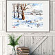 Order Watercolor painting 'Frosty morning in the village.'. Senchilova Evgenia. Livemaster. . Pictures Фото №3