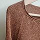 Джемпер женский коричневый связан спицами из буретного шелка Италия, Джемперы, Липецк,  Фото №1