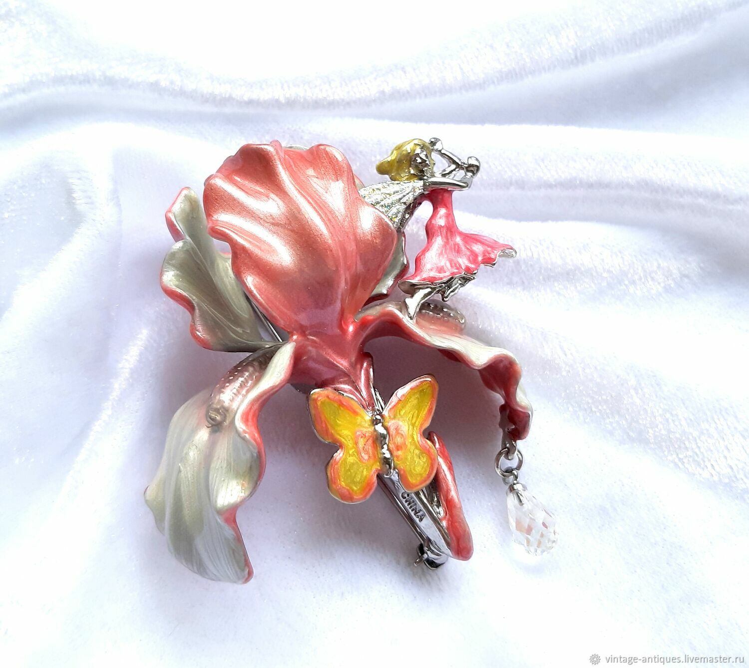 Iris Fairy brooch, Kirks Folly, USA, flower, volumetric iris, Vintage brooches, Moscow,  Фото №1
