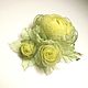 Brooch with flowers made of fabric Lemon-Olive Bouquet. Brooches. ms. Decorator. My Livemaster. Фото №4