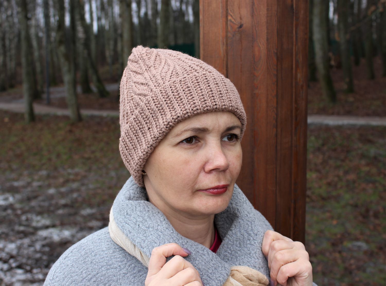 шапка на круглое лицо взрослой женщины фото