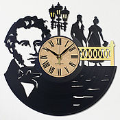 Часы настенные Высоцкий на виниловой пластинке сувенирные интерьерные