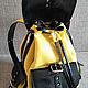  Youth leather backpack YELLOW and BLACK. Backpacks. Tais-bags. My Livemaster. Фото №4
