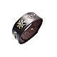 Bracelet genuine leather brown with bronze. Cuff bracelet. Brave. Online shopping on My Livemaster.  Фото №2