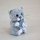 Order Grey cat with a fish. touch-me. Livemaster. . Felted Toy Фото №3