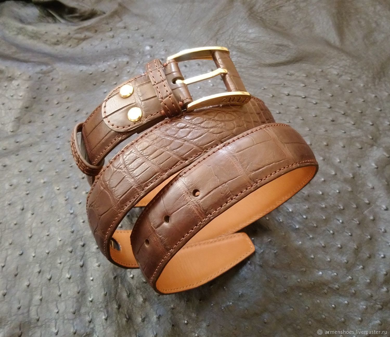 Genuine crocodile leather belt, handmade!, Straps, Tosno,  Фото №1