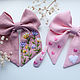 Bow and hairpin, linen - embroidery Hearts and clouds. Hairpins. annetka-ann (annetka-ann). My Livemaster. Фото №4