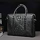 Bag-briefcase made of embossed crocodile skin, in black. Brief case. SHOES&BAGS. My Livemaster. Фото №5