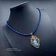 IRIS pendant-jewelry painting on lapis lazuli. Pendant. Olga Kniazeva | Jewelry painting. My Livemaster. Фото №5