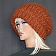 Шапка  А-ля Такори" кидмохер на шелке т синяя. Шапки. Ирина(shvilinka.knit). Ярмарка Мастеров.  Фото №4