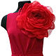 FABRIC FLOWERS. Brooch-flower ' Scarlet giant'. Brooches. fioridellavita. Online shopping on My Livemaster.  Фото №2