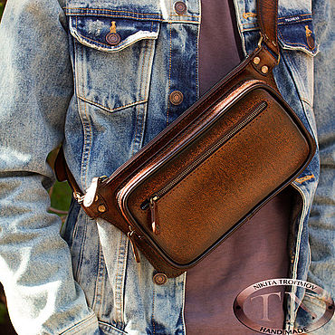 Сумка-карман, лакомник, сумка на пояс, коричневый, этно стиль – купить ...