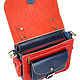 Order Leather bag 'Victoria' (red with blue). Russian leather Guild. Livemaster. . Classic Bag Фото №3