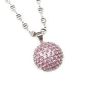Украшения handmade. Livemaster - original item Drop pendant with zircon, pink pendant, drop pendant. Handmade.