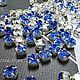 Sapphire/silver,  Шатоны ss16 (4мм),Sw , 10 шт, Кристаллы, Москва,  Фото №1