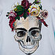 Frida skull t-shirt with flower wreath Frida Kahlo. T-shirts. Koler-art handpainted wear. Online shopping on My Livemaster.  Фото №2