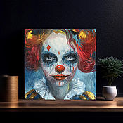 Картины и панно ручной работы. Ярмарка Мастеров - ручная работа Clown girl, clown painting, circus, oil on canvas.. Handmade.